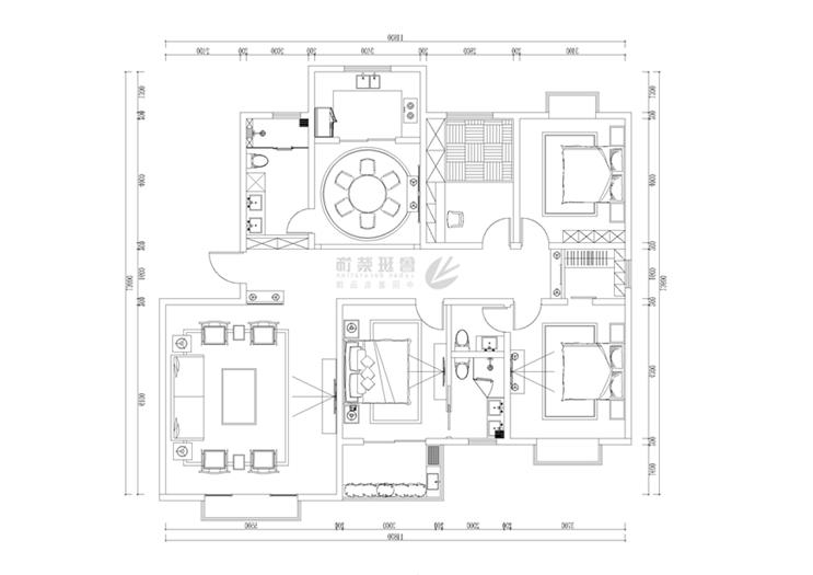 聚福苑,中式风格,户型图