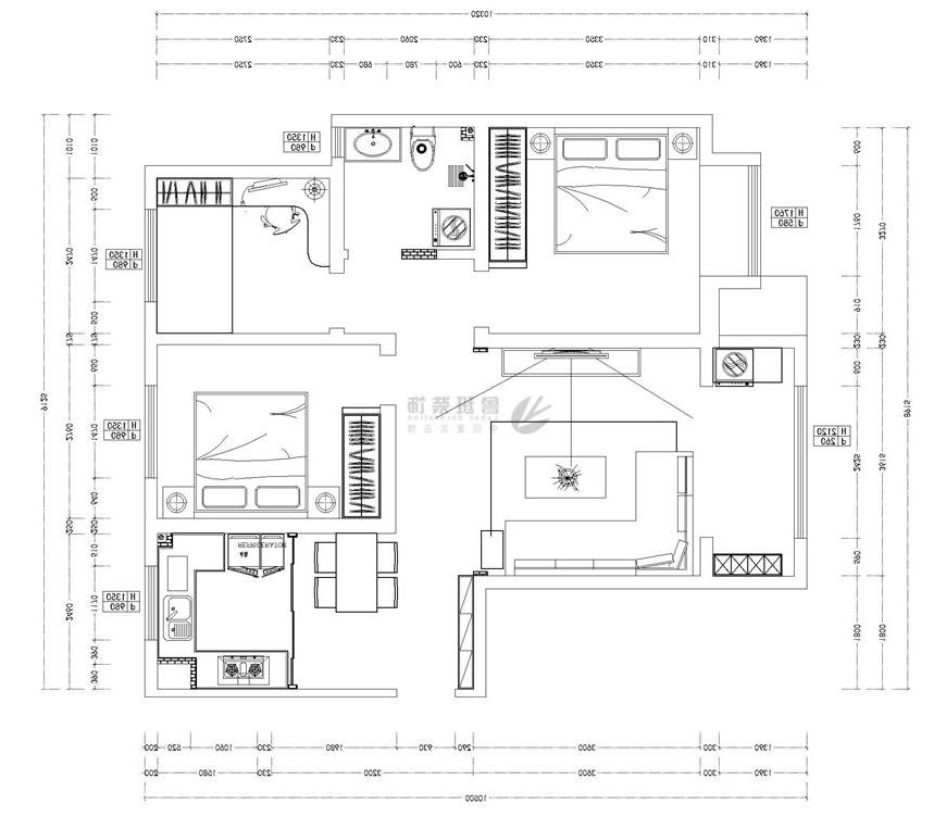 大华公园学府,现代轻奢风格,户型图