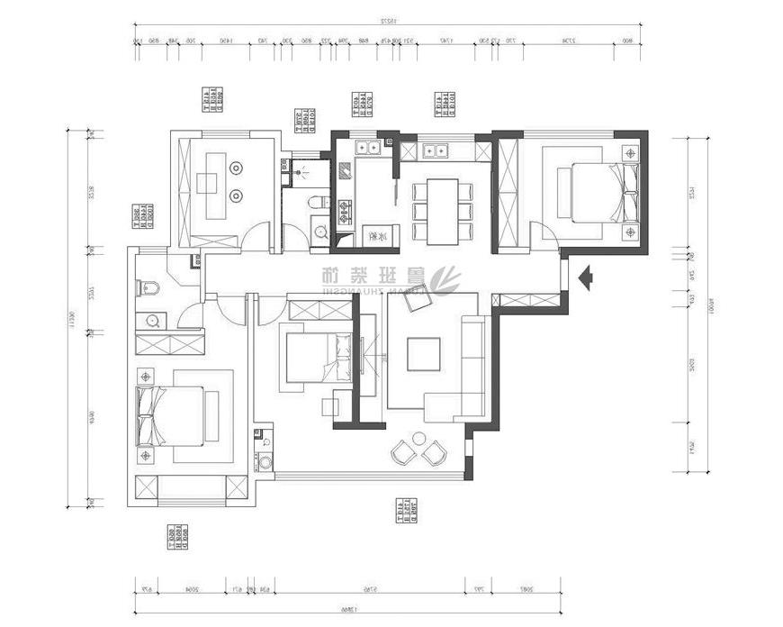 宫园学府,现代美式风格,户型图